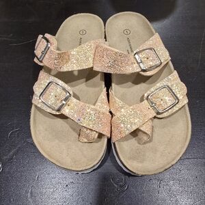 Adrienne Vittadini Glittery Girls Sandals Size 1